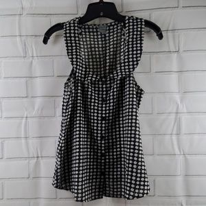 Charlotte Russe Sleeveless Black White Blouse Med